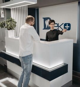 Clinic reception desk after phone bookings moved to the patient portal
